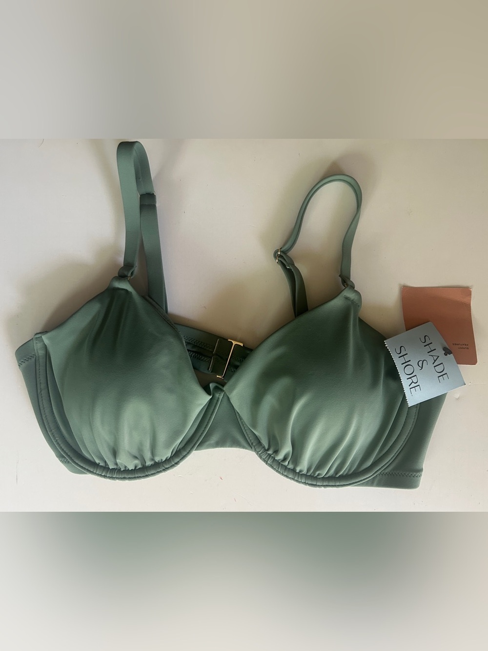 NWT Women’s Shirred Underwire Bikini Top 38D